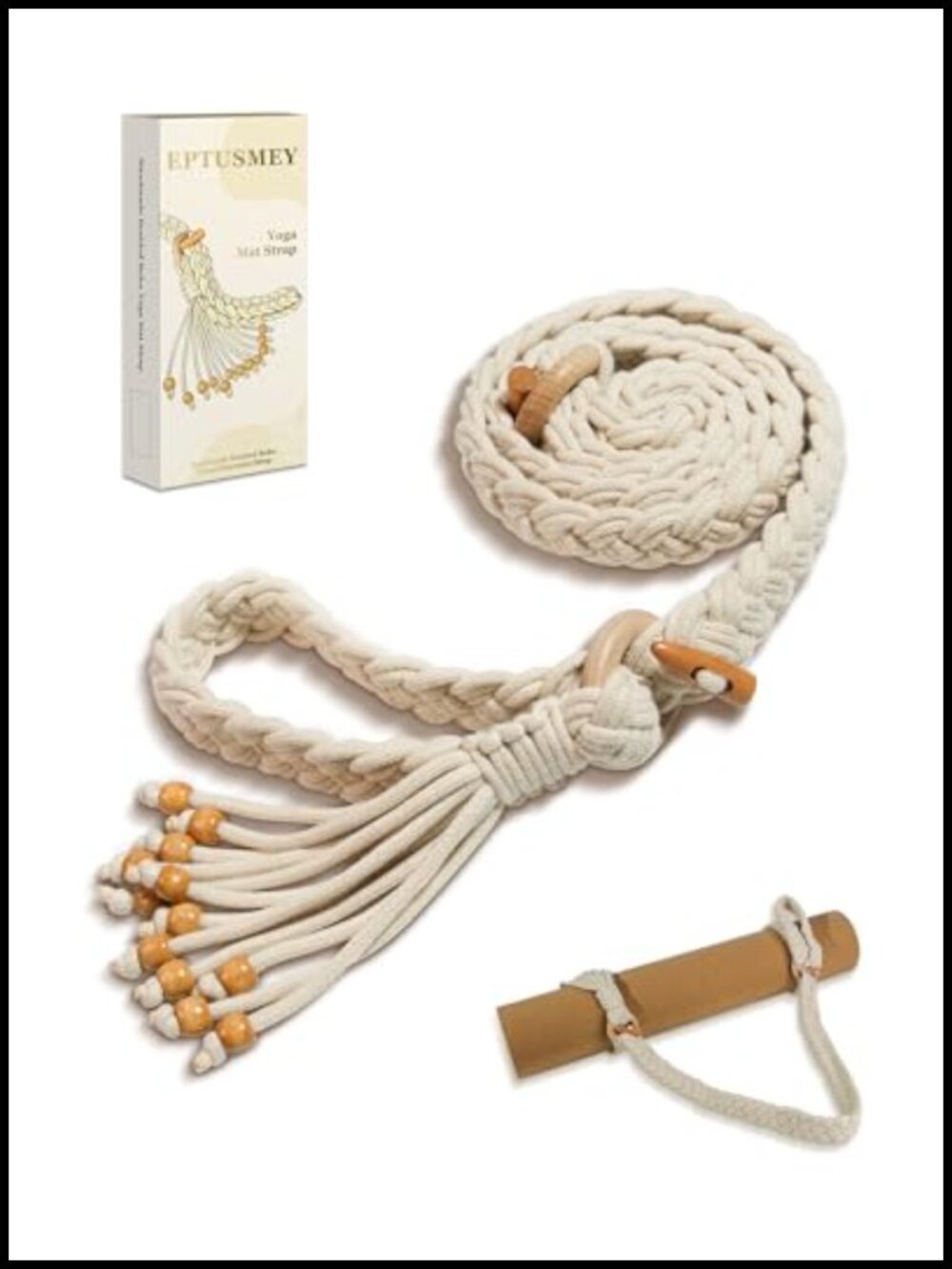 Handmade Braided Macrame Yoga Mat Strap Polyester Adjustable Carrier